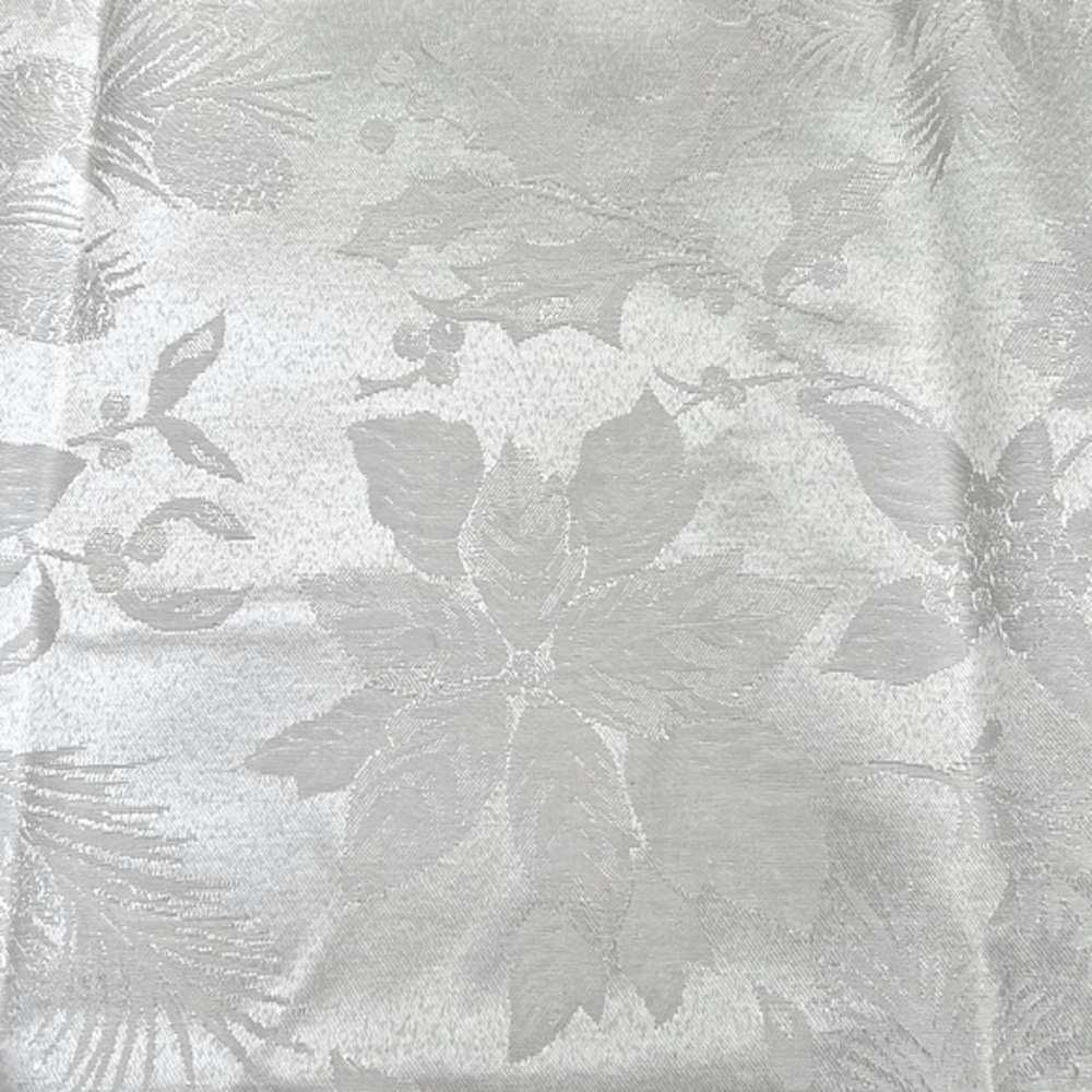 Elegant White Poinsettia Tablecloth 61” x 104” - Beautiful Sheen